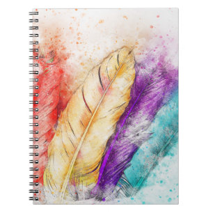 Wasserfarbenfedern Notizblock