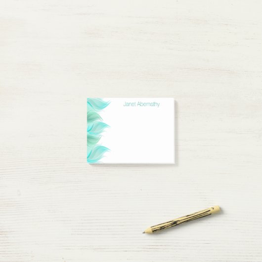 Wasserfarbenfedern Personalisiert Post-it Klebezettel (Auf Schreibtisch)