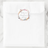 Wasserfarbenfedern Rustikale Bohemische Hochzeit Quadratischer Aufkleber (Tasche)