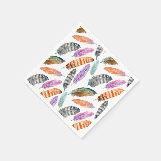 Wasserfarbenfedern Serviette (Ecke)