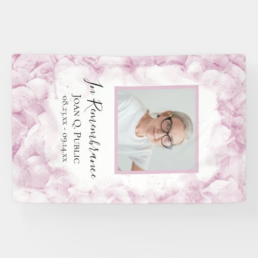 Wasserfarbenfeier des Lebens in Rosa Hydrangea Banner (Horizontal)