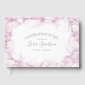 Wasserfarbenfeier des Lebens in Rosa Hydrangea Gästebuch (Vorderseite)