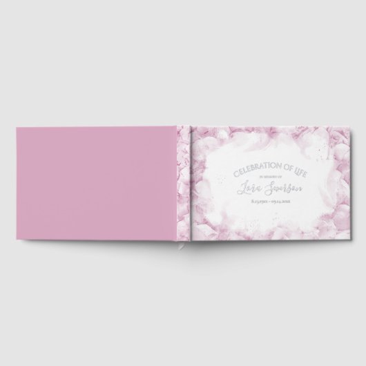 Wasserfarbenfeier des Lebens in Rosa Hydrangea Gästebuch (Voll)