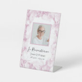 Wasserfarbenfeier des Lebens in Rosa Hydrangea Sockelschild (Vorderseite)