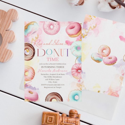 Wasserfarbenfeier Donat-Zeit wird drei Einladung