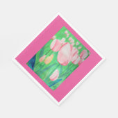 Wasserfarbenfeld der rosa Tulpen Serviette (Ecke)