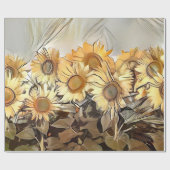 Wasserfarbenfeld Sonnenblumen Elegante Sammlung Geschenkpapier (Flach)