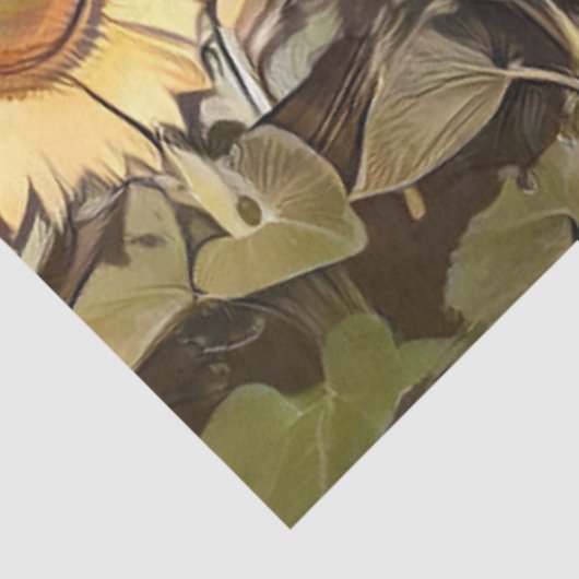 Wasserfarbenfeld Sonnenblumen Elegante Sammlung Seidenpapier (Ausschnitt)