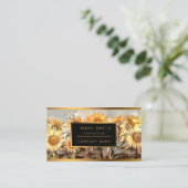 Wasserfarbenfeld Sonnenblumen Elegante Sammlung Visitenkarte (Stehend Vorderseite)