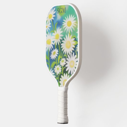 Wasserfarbenfeld von Säulen mit Monogramm Pickleball Schläger (Links)