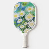 Wasserfarbenfeld von Säulen mit Monogramm Pickleball Schläger (Vorderseite)