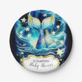 Wasserfarbenfernseher Meerjungfrau Kinderdusche Pappteller (Vorderseite)