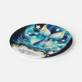 Wasserfarbenfernseher Meerjungfrau Kinderdusche Pappteller (Schrägansicht)