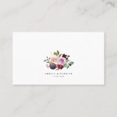 Wasserfarbenfiguren und Berry Burgund Blumenhochze Platzkarte (Rückseite)