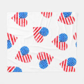 Wasserfarbenflagge Amerikas in Herzform Fleecedecke (Vorderseite (Horizontal))