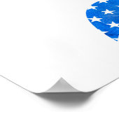 Wasserfarbenflagge Amerikas in Herzform Poster (Ecke)