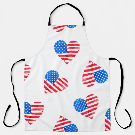 Wasserfarbenflagge Amerikas in Herzform Schürze (Vorderseite)