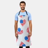 Wasserfarbenflagge Amerikas in Herzform Schürze (Getragen)