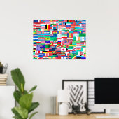 Wasserfarbenflaggen der Welt Poster (Heimbüro)