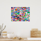 Wasserfarbenflaggen der Welt Poster (Küche)