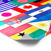 Wasserfarbenflaggen der Welt Poster (Ecke)