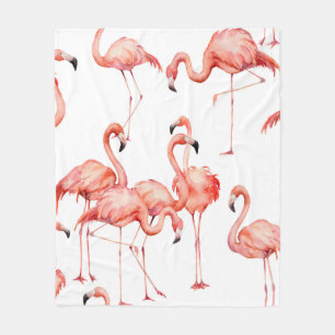 Wasserfarbenflamingo nahtloses Muster. Handgemalt Fleecedecke