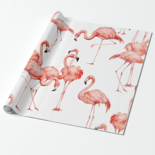 Wasserfarbenflamingo nahtloses Muster. Handgemalt Geschenkpapier
