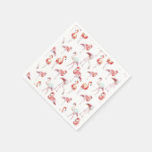 Wasserfarbenflamingo, weißes Muster tropisch Serviette (Ecke)