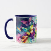 Wasserfarbenflatternde Schmetterlinge Tasse (Links)