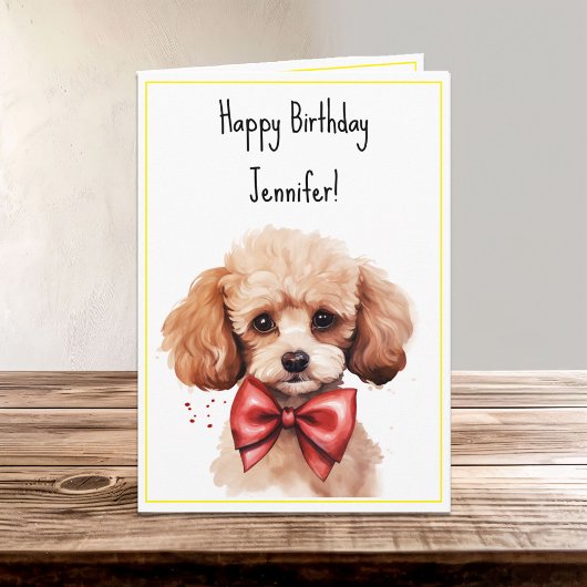 Wasserfarbenfleck Welpenhund Geburtsname Karte