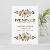 Wasserfarbenflora I ve Moved Announcement Card Ankündigung (Stehend Vorderseite)