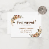 Wasserfarbenflora I ve Moved Announcement Card Mitteilungskarte (Vorderseite/Rückseite Beispiel)