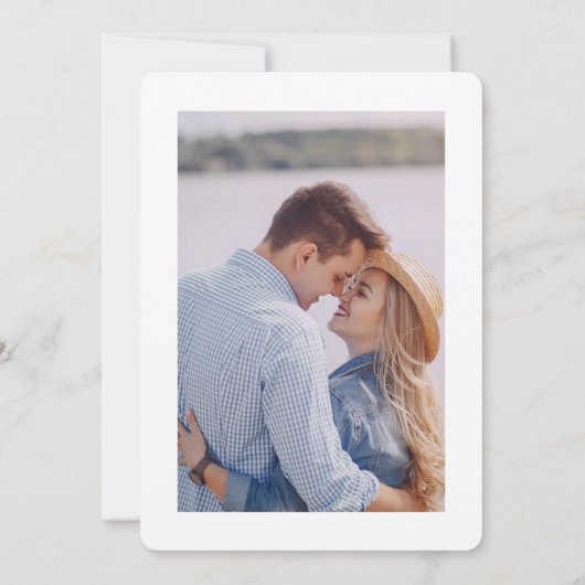 Wasserfarbenflora mit Foto Hochzeit Speichern Sie Save The Date (Rückseite)