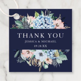 Wasserfarbenfloral Navy Hydrangea Bouquet Wedding Geschenkanhänger