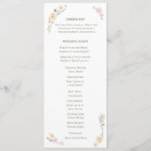 Wasserfarbenflorale Boho Zeremonie Hochzeit Programm (Rückseite)