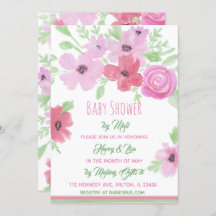 Wasserfarbenflorale Girl's Baby Shower by Mail