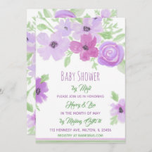 Wasserfarbenflorale Girl's Baby Shower by Mail