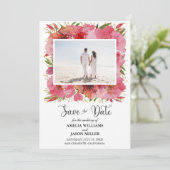 Wasserfarbenflorale Hochzeit Sichern Sie das Datum (Stehend Vorderseite)