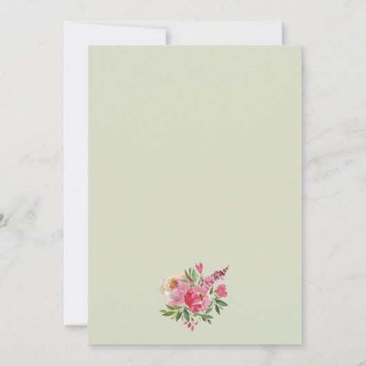 Wasserfarbenflorale Hochzeit Sichern Sie das Datum (Rückseite)