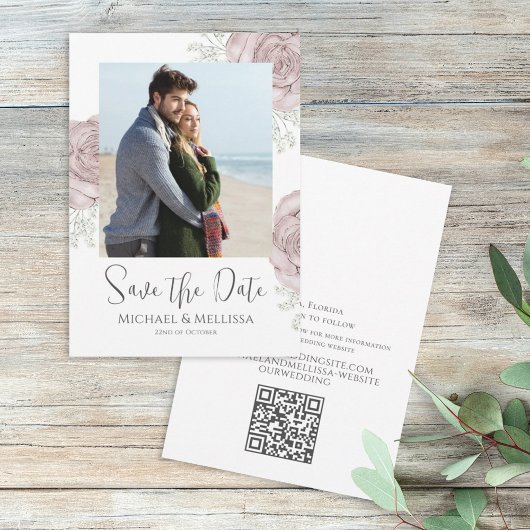 Wasserfarbenflorale Hochzeit Speichern Sie das Fot Save The Date
