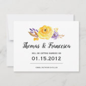 Wasserfarbenflorale Hochzeit Speichern Sie die Dat Einladung (Vorderseite)