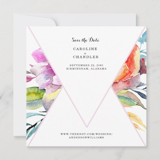 Wasserfarbenflorale Hochzeiten Speichern Sie die D Save The Date (Vorderseite)