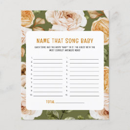 Wasserfarbenflorale Name, das Lied-Spiel