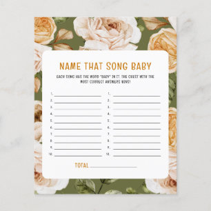 Wasserfarbenflorale Name, das Lied-Spiel