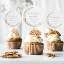 Wasserfarbenflorale Rustikale Hochzeit Runder Aufkleber