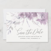 Wasserfarbenflorale Save the Date Hochzeit (Vorderseite)