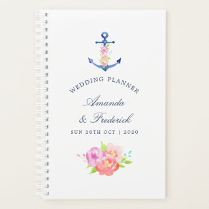 Wasserfarbenfloraler Hochzeitsplaner Planer