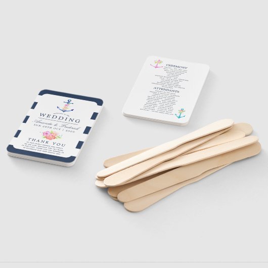 Wasserfarbenflorales Hochzeitsprogramm Fächer (Non-assembled)