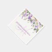 Wasserfarbenflorallavender Lila Wreath Wedding Serviette (Ecke)
