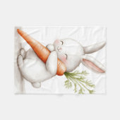 Wasserfarbenflut Bunny Carrot Liebe Fleecedecke (Vorderseite (Horizontal))
